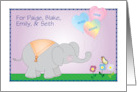 Custom Name Sympathy For Kids Elephant Balloons card
