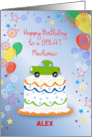 Mechanic Custom Name Birthday Car Balloons card