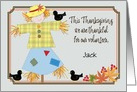 Custom Name Thanksgiving Volunteer Scarecrow card