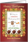 Custom Name Football Happy Thanksgiving Turkey card