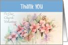 Thank You Church Volunteer Watercolor Flowers card