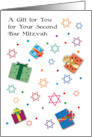 Congratulations Second Bar Mitzvah Gift Card Stars of David card