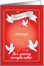 Custom Name Surrogate Mother Valentine Doves card