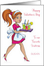 Custom Name Valentine’s Day For Waitress card