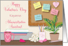 Custom Valentine Administrative Assistant Desk card