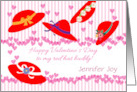 Red Hat Theme Custom Name Valentine card