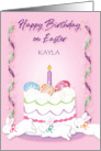 Custom Name Easter Young Lady Birthday Bunnies card