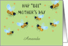 Custom Name Bee Theme Mother’s Day card