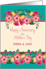 Custom Name Anniversary On Mother’s Day Flowers card