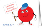 National Kickball Day April 17 Cartoon Red Ball card