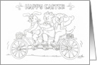 Easter Coloring Card Rabbit Bear Dog Bicycle card