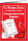 Custom Doctor Congratulations Retirement Bucket List card