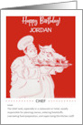 Birthday Custom Name Chef Cook Baker card