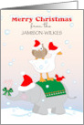 Custom Name Merry Christmas Animals card