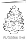 Decorated Christmas Tree Coloring Card