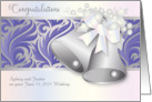 Custom Name And Date June Wedding Congratulations Bells card