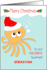 Custom Name Swimmer Octopus card