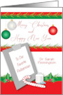 Custom Christmas Pediatrician Ornaments card