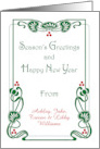 Custom Name Art Nouveau Christmas card