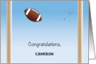 Custom Name Congratulations Football Kicker card