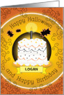 Custom Name Happy Halloween Birthday card