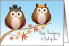 Thanksgiving to Both of You Owls card