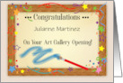 Custom Congratulations Art Gallery Opening card