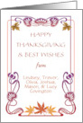 Custom Name Art Nouveau Thanksgiving card