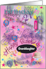 21st Birthday Granddaughter Candle Cake card