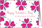 Grandson And Family Valentine Heart Flowers card