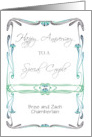 Custom Wedding Anniversary Art Nouveau Style card