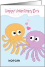 Custom Name Octopus Valentine card