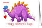 Custom Name Dinosaur Valentine card