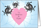 Custom Name Spiders Valentine Heart card