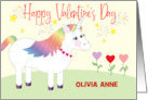 Custom Name Unicorn Valentine card