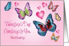 Custom Name Butterfly Valentine card