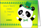 Custom Name Panda St Patrick’s Day card