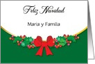 Custom Name Spanish Feliz Navidad Blank card