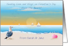 Custom Name Valentine’s Day From The Beach card