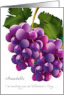 Custom Name Purple Grapes Valentine card