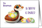 Custom Name Easter Snake Theme card
