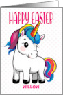 Custom Name Unicorn Easter card