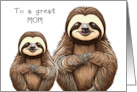 Cartoon Sloth Mother’s Day card