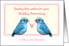 Custom Name Wedding Anniversary Birds card