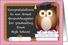 Congratulations Custom Name Great Granddaughter Graduation card