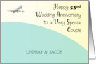 Custom Name 53rd Wedding Anniversary Airplane card