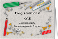 Custom Congratulations Carpentry Apprentice Program card