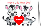 Custom Valentine’s Day Zebra Theme card
