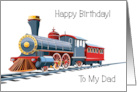 Happy Birthday Dad Train Theme card