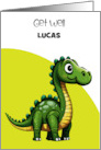 Custom Name Get Well Dinosaur card